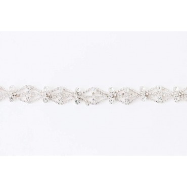 SWEETV Crystal Bridal Belt Rhinestone Wedding Dress Belt Sash Headband for Bride Bridesmaid - B86JY8T85