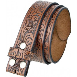 Western Floral Engraved Embossed Tooled Genuine Leather Belt Strap or Belt 1-1 238mm Wide Multi-Style Options - BCMUMUKRH