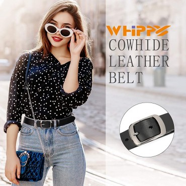 Women Leather Belts for Jeans Pants Fashion Dress Belt for Women with Solid Pin Buckle by WHIPPY - B5CRCSS0D