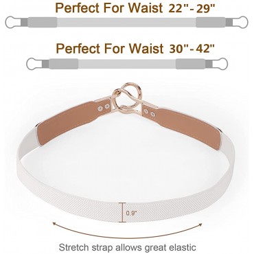 Women Skinny Belt for Dresses Retro Stretch Ladies Waist Belt Plus Size Set of 4 - BDC2EIQOC