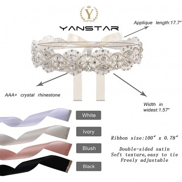 Yanstar Wedding Belt Rhinestone Crystal Pearl Belts Wedding Bridal Belts Bridal Sashes - B7WSEZ7CE