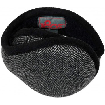 180s Men's American Wool Behind-the-Head Winter Ear Warmers | Premium Adjustable & Foldable Earmuffs - BOED2QZTL