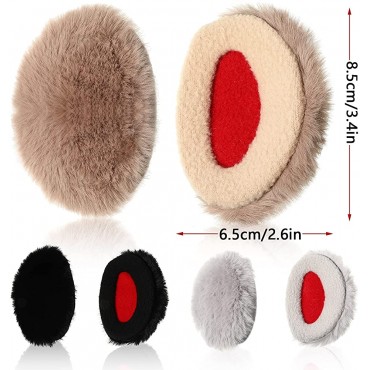 3 Pairs Bandless Ear Muffs Winter Fluffy Fleece Ear Cover Soft Thick Ear Warmers Windproof Ear Protection for Men Women - BSD2I9KDG