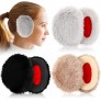 3 Pairs Bandless Ear Muffs Winter Fluffy Fleece Ear Cover Soft Thick Ear Warmers Windproof Ear Protection for Men Women - BSD2I9KDG