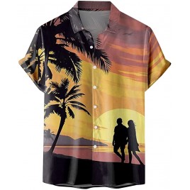 Beach Casual Dad Shirts Men's Shirts Retro Hawaiian Print Shirts Button Down Lapel Holiday Short Sleeve Shirt - BOUJKLXT5