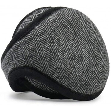 Degrees by 180s Winter Ear Warmers | Behind-the-Head Adjustable & Foldable Earmuffs Black Gray Wool Blend Men's 1 - BRYSJZRB2