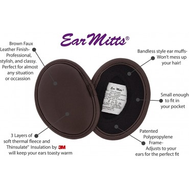 Ear Mitts Bandless Ear Muffs For Men & Women Soft Winter Ear Warmers 2 Sizes - BCMJ0VSGC