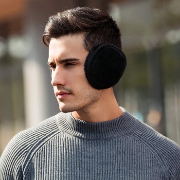 Ear Warmers Earmuffs Soft Plush Fleece Outdoor Ear Covers Cold Winter Ear Muffs for Men & Women - BJMMV1RIQ