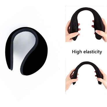 Ear Warmers Earmuffs Winter Soft Earmuffs Covers for Men & Women for Cold Weather Outdoor 2 Pack （Black+Blue） - B3LAO44KM