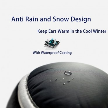 Ear Warmers Waterproof Unisex Adjustable Fleece Earmuffs for Men Women Winter Ear Muffs with Reflective Stripe - BHC1DDHX1