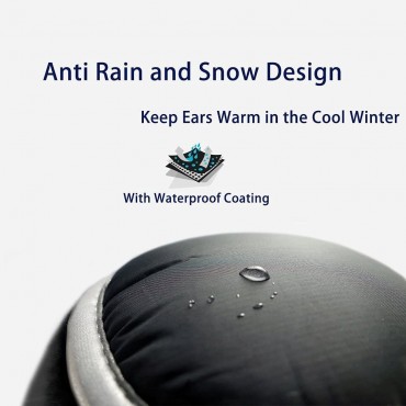 Ear Warmers Waterproof Unisex Winter Fleece Earmuffs for Men Women Adjustable Ear Muffs - BNEW2NGQS