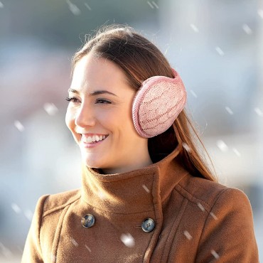 Ficerd 4 Pieces Unisex Warm Knit Earmuffs Furry Fleece Winter Ear Muffs Foldable Ear Covers Soft Pure Color Ear Warmer for Women Men Outdoor Activities - BMRZ8S2QP