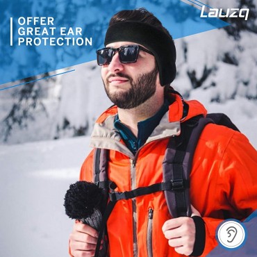 Lauzq Winter Fleece Ear Warmers Muffs Headband for Men Women Kids Ski Running Cycling - BAW4M6CP7