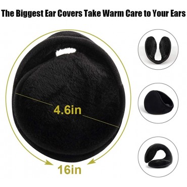 LISM Ear Muffs Winter Women,Upgraded Big Ear Muffs for Winter Men Plush Ear Warmer Behind head for Outdoor,Black,Large - B3AXCI2L4