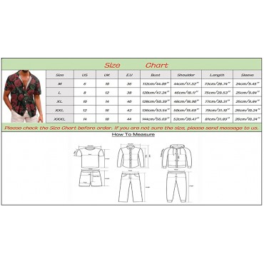 Mens Casual Button Down Shirts Creative Summer Tropical Shirts Short Sleeve Lapel Loose Fit Top Blouses - BNH4IQ40R