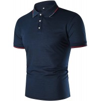 Men's Dress Shirt Slim Fit Casual Lightweight Moisture Wicking Workout T-Shirts Summer Breathable Tees Tops - BV1PQIPVZ