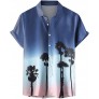 Men's Short Sleeve Hawaiian Shirt Tropical Print Casual Beach Tops Fashion Loose Fit Summer Lapel Top Blouses - BPUALFUHY