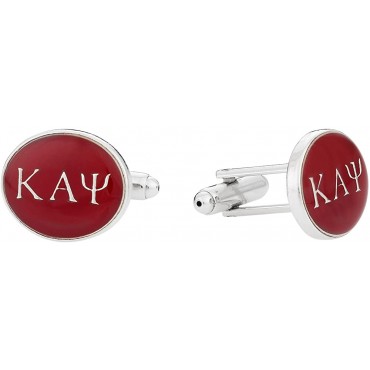 Cuff-Daddy Kappa Alpha Psi Fraternity Cuff Links with Hard-Sided Presentation Gift Box Paraphernalia Crimson Red & Silver Storage Travel Special Occasions Cufflinks for Men - BGFWG7SMR