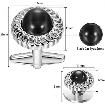 HAWSON Fashion Mother-of-Pearl Tuxedo Shirt Button and Cufflink Set Specially Designed for Wedding Business - BX54FYCLT