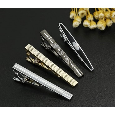 Jstyle Tie Clip and Cufflink Set for Mens Tie Bar Clips Cufflinks Shirt Wedding Business with Gift Box - BW4DZS6Q8