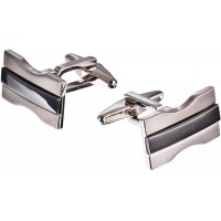 Kenneth Cole Reaction Men's Hourglass Shaped Brushed Silver Cufflinks Silver One Size - BAKF4P635