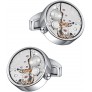 Mr.Van Watch Movement Cufflinks Silver Vintage Steampunk for Men's Father's Day Deluxe Gift - BEPGKRQXW