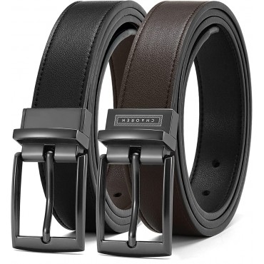 Boys Belt, CHAOREN Kids Belts for Boys Reversible Leather Belt 1.25, Adjustable Trim to Fit - BAGO3RG9X