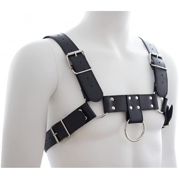 Harness for Man Adjustable Leather Harness Body Chest Half Harness Punk Belt Clubwear Costume - BTSM80EV5