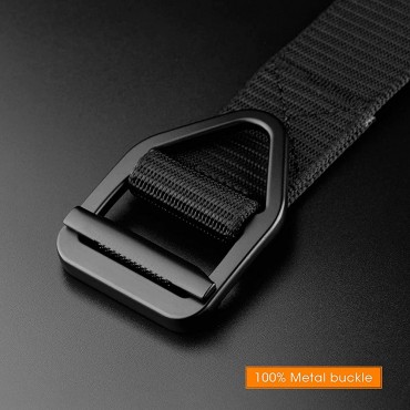 JASGOOD Tactical Heavy Duty Reinforced Nylon Belt for Men Adjustable Military Webbing Belt Strap with Metal Buckle - BEMHSW14J