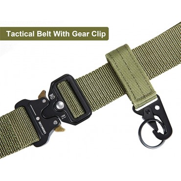 KingMoore Men's Tactical Belt Heavy Duty Webbing Belt Adjustable Military Style Nylon Belts with Metal Buckle - BHDDTGXKH
