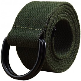 Maikun Mens & Womens Canvas Belt with Black D-ring 1 1 2 Wide Extra Long Solid Color - BOHKNEJ76