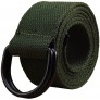 Maikun Mens & Womens Canvas Belt with Black D-ring 1 1 2" Wide Extra Long Solid Color - BOHKNEJ76