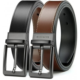 Reversible Belt for Men CHAOREN Leather Jeans Belt 1 3 8 Black & Brown Adjustable Trim to Fit - BCZXS3P6I