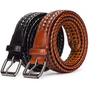 Tanpie Fashion Men's Braided Belt Leather Strap for Jeans - BZMPKM2LS