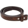 Thin Leather Belt Strap with Embossed Western Scrollwork 1" Wide with Snaps - BHZTGMMXR