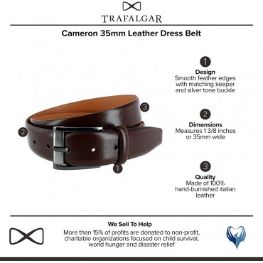 Trafalgar Italian Leather Dress Belt 1 3 8 inches wide 35mm The Cameron - BOWT601S7