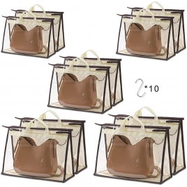 10 Pcs Purse Storage Purse Organizer for Closet Clear Handbag Storage Dust Cover Bag Transparent Handbag Organizer with Zipper and Handles Wallet Storage Bag Dust Bags for Handbags - BQ0YO51WH