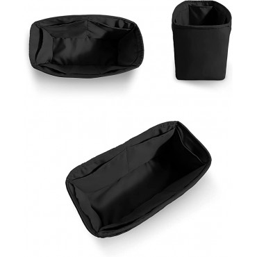 DGAZ Purse Organizer Satin thick,Silk ,Luxury Handbag Tote in Bag Shapers Women- Fits Birkin25 30 35 40 Bags Black BK25 - BG9KFZLQS