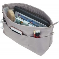 Purse Organizer Insert with zipper Nylon-Handbag & Tote Shaper 4 Colors 5 Sizes. - BL2PGQUGZ