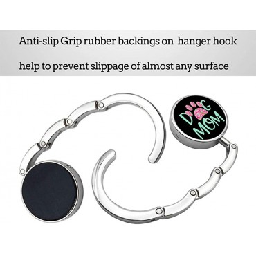 Szipsple Dog Mom Print Foldable Charm Desk Purse Hook Hangers Handbag Storage Jewelry Lover Table Bag Hooks- Hook Holder Black One Size - BIDQR6L46