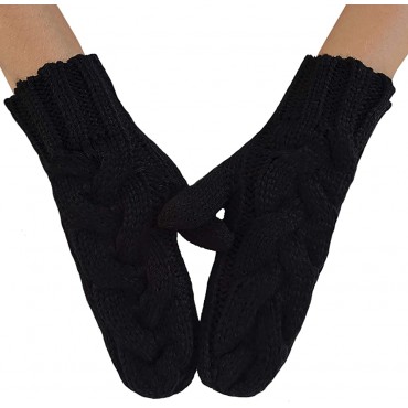 Mittens for Women Soft and Cozy for Cold Weather Wool Knit Womans Winter Mittens Warm Gloves - BNNOTQ5XZ