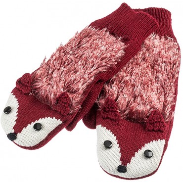 Red Fox Warm and Soft Knit Critter Mittens - BSS1EHO73