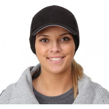 TrailHeads Fleece Ponytail Cap and Quilted Mittens Womens Running Set black - BKWHCB5O1