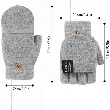 USB Heated Gloves 3 Heating Levels Womens & Mens Winter Full & Half Gloves - BOFUU05J3