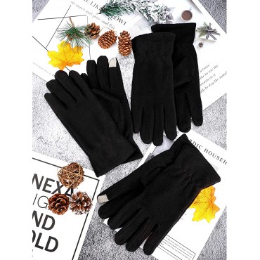 3 Pairs Women Winter Fleece Gloves Thick Thermal Mittens for Outdoor Sports - BDQSJF0OE