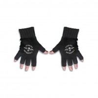 Avenged Sevenfold Gloves Death Bat Crest Band Logo Official Fingerless Black - BJVMJO5WR