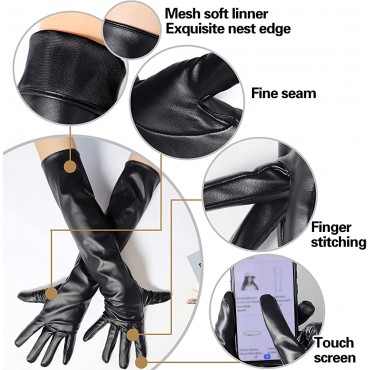 Bellady Long Faux Leather Gloves for Women,Elbow Length Touchscreen Dress Gloves,Cosplay Costume Opera Gloves - B4QBP4XXZ