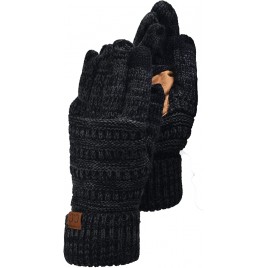 C.C Unisex Cable Knit Winter Warm Anti-Slip Touchscreen Texting Gloves - BHL9CI3YR