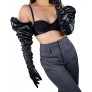DooWay Fashion Super Long Leather Gloves Ruched Sleeve Shoulder Length Oversize Adult Unisex 39 incehs - BYI3RFSGF