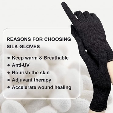 EvridWear Natural Silk Knitted Full UV Protection Hypoallergenic for Running Biking Motorcycling Driving Glove - BHZXUDQN4